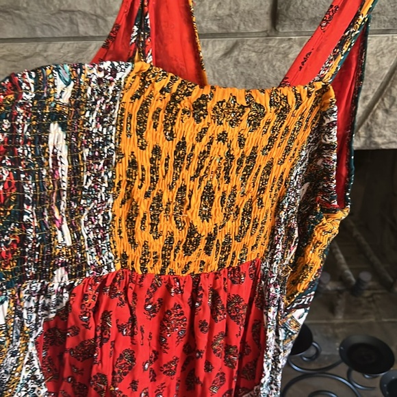 Vintage Angie boho dress 2x multi color pattern sundress - Picture 6 of 7